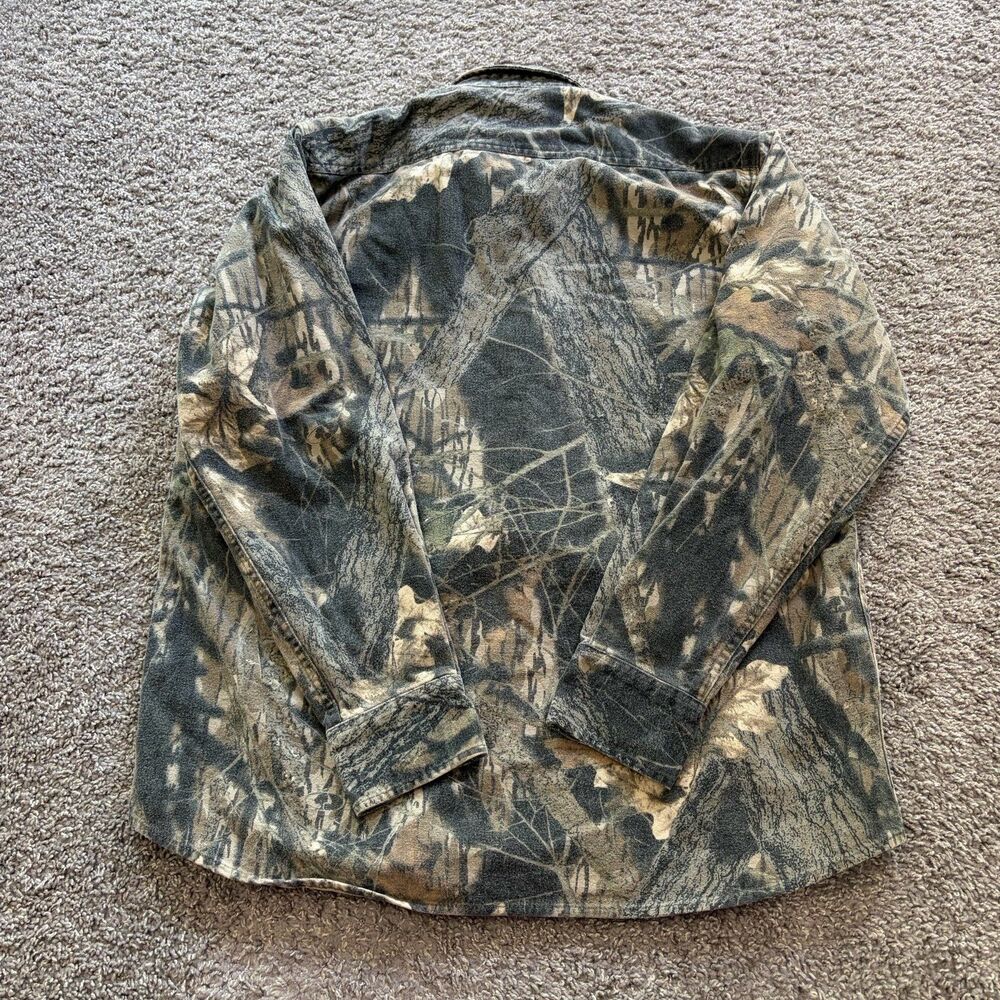 Cabela’s Long Sleeve Button Up Shirt Flannel Mossy Oak Flannel Mens Large - Picture 2 of 7